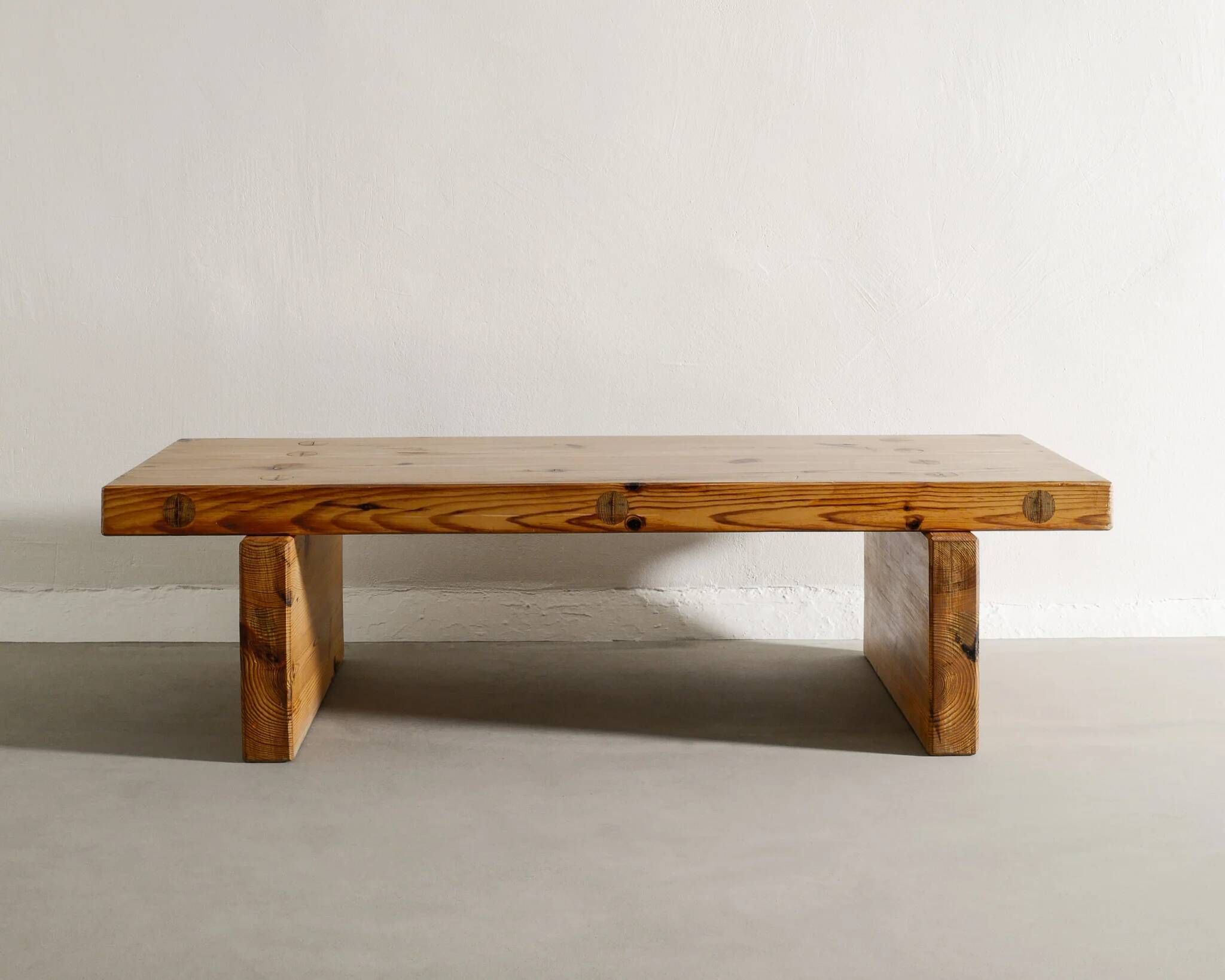 Vintage Swedish Mid Century Wooden Pine Bench by Roland Wilhelmsson, 1970s
