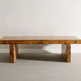 Vintage Swedish Mid Century Wooden Pine Bench by Roland Wilhelmsson, 1970s