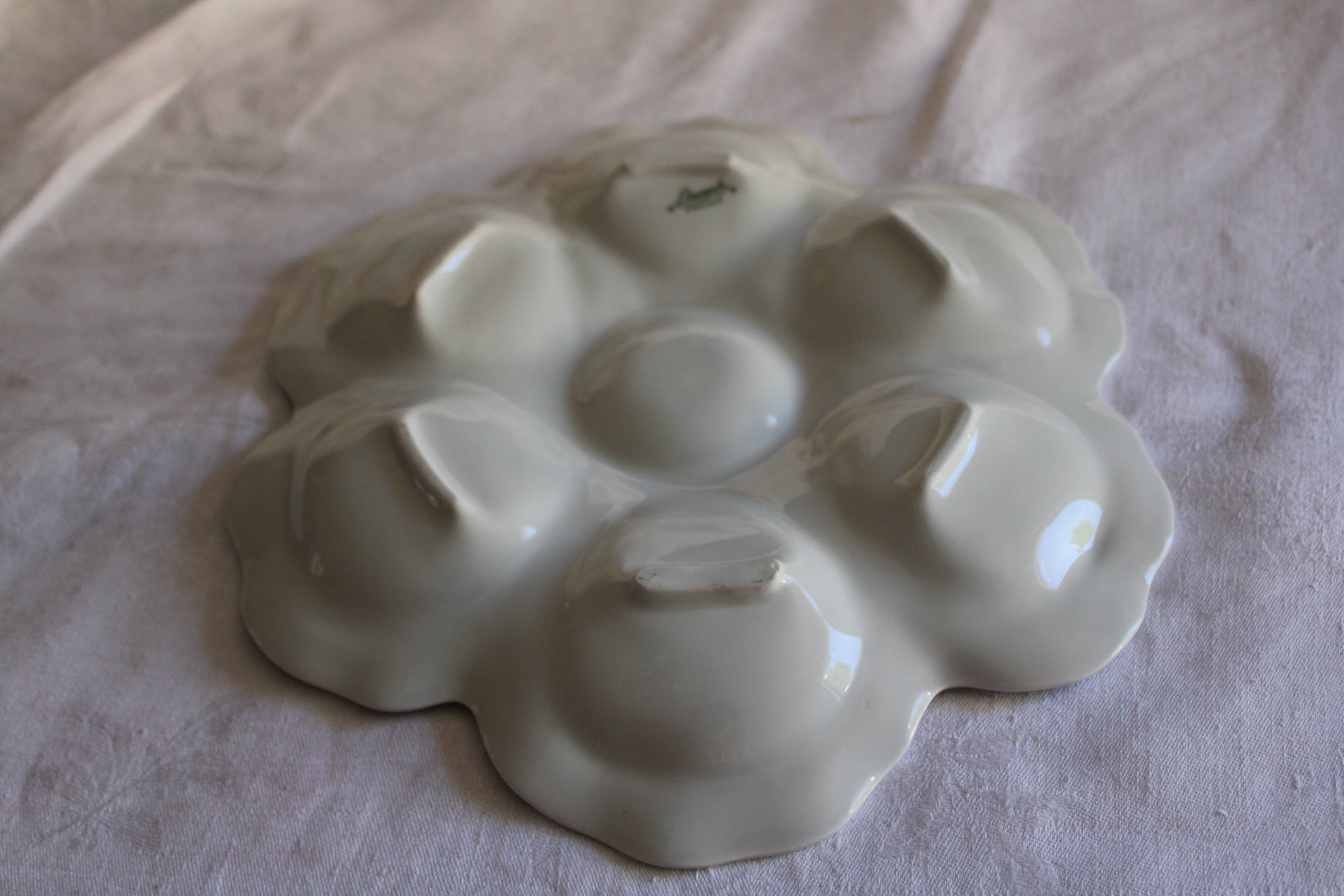 Limoges White Porcelain Oyster Plate