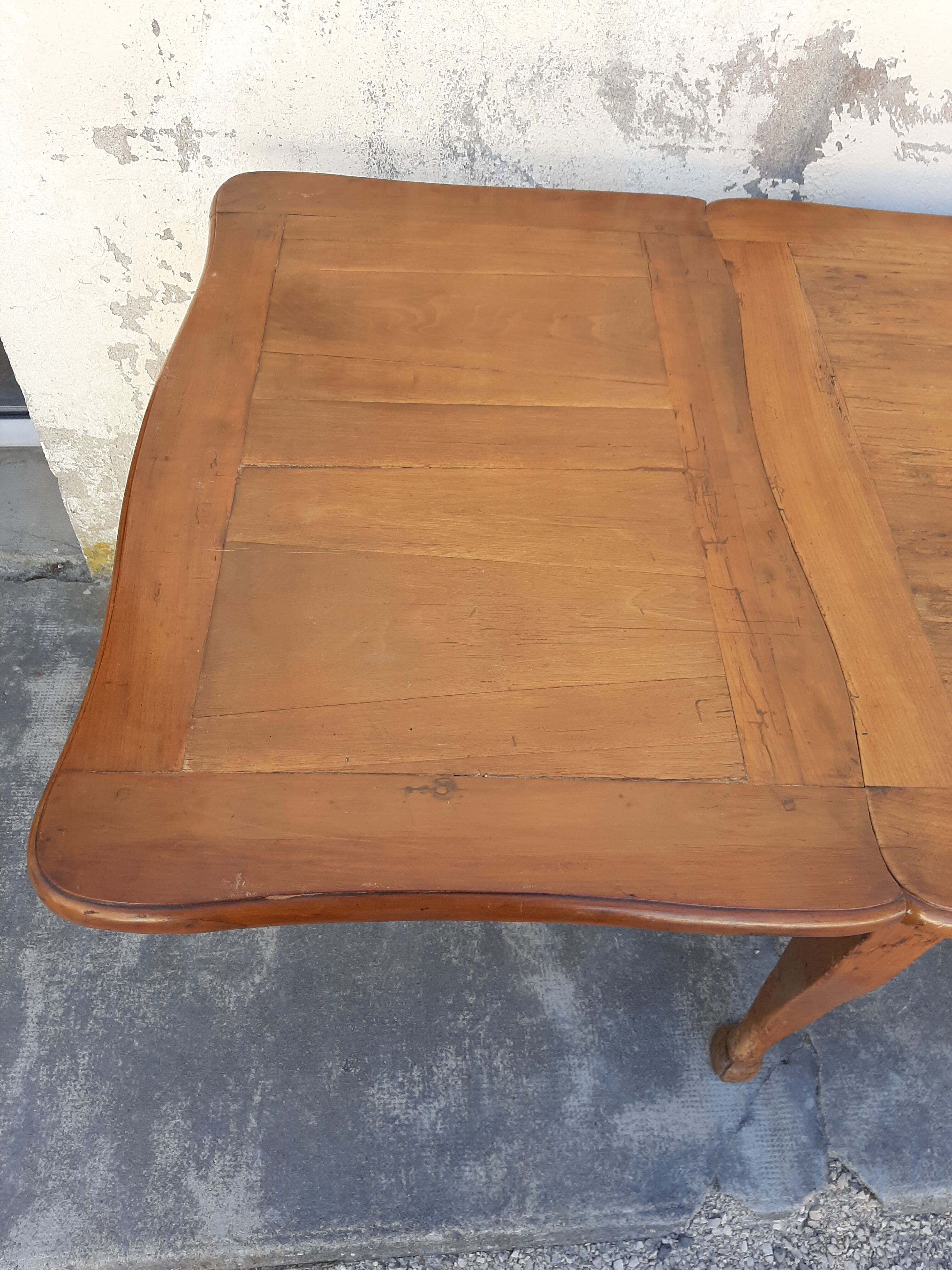 Table de ferme Louis XV en merisier 1900 pied de biche - 2m65