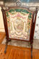 Antique fireplace screen in embroidered canvas, late 18th - early 19th century.