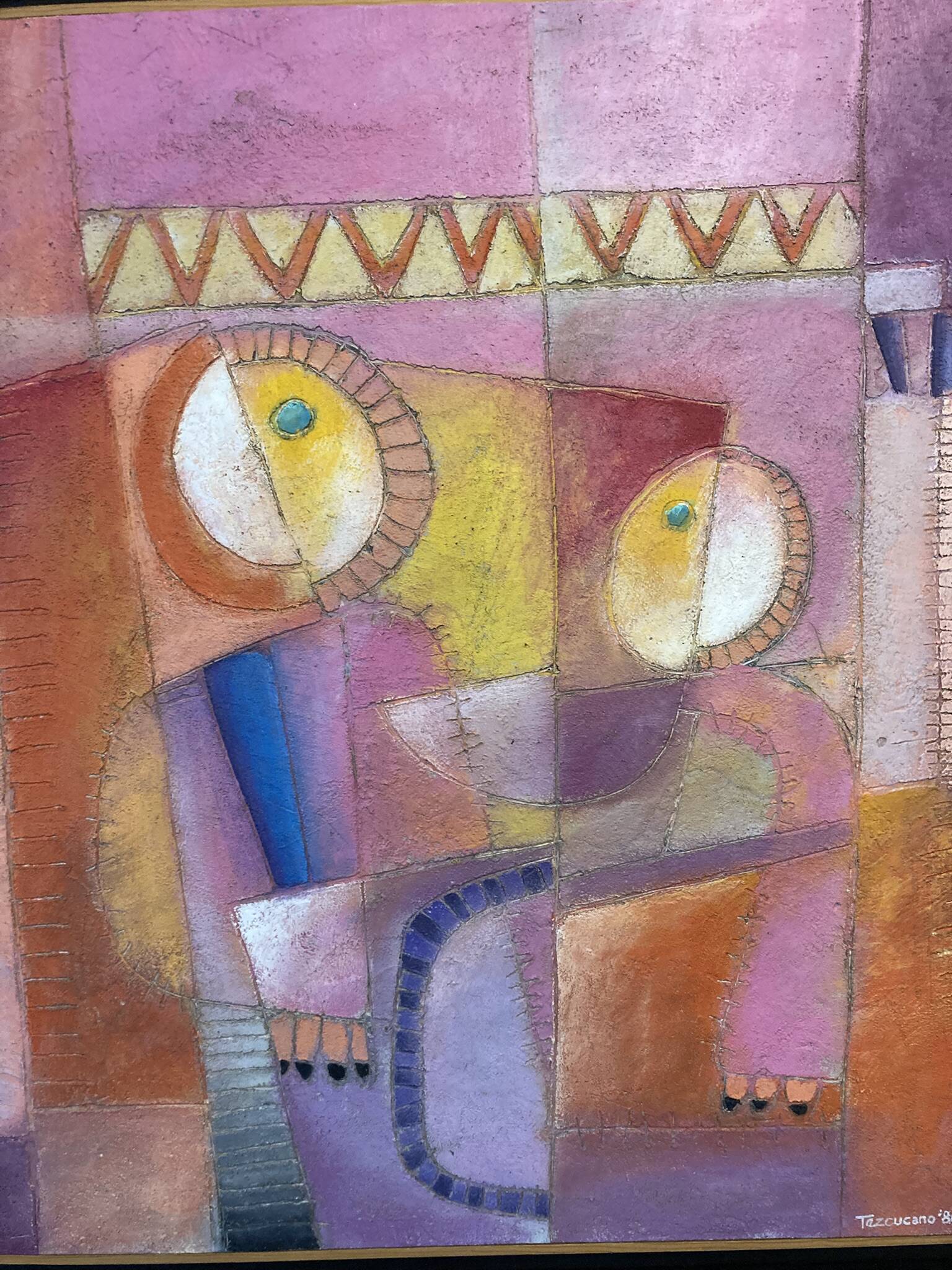 Humberto Tezcucano (Mexico 20th century), Oil on panel, abstract composition