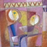 Humberto Tezcucano (Mexico 20th century), Oil on panel, abstract composition