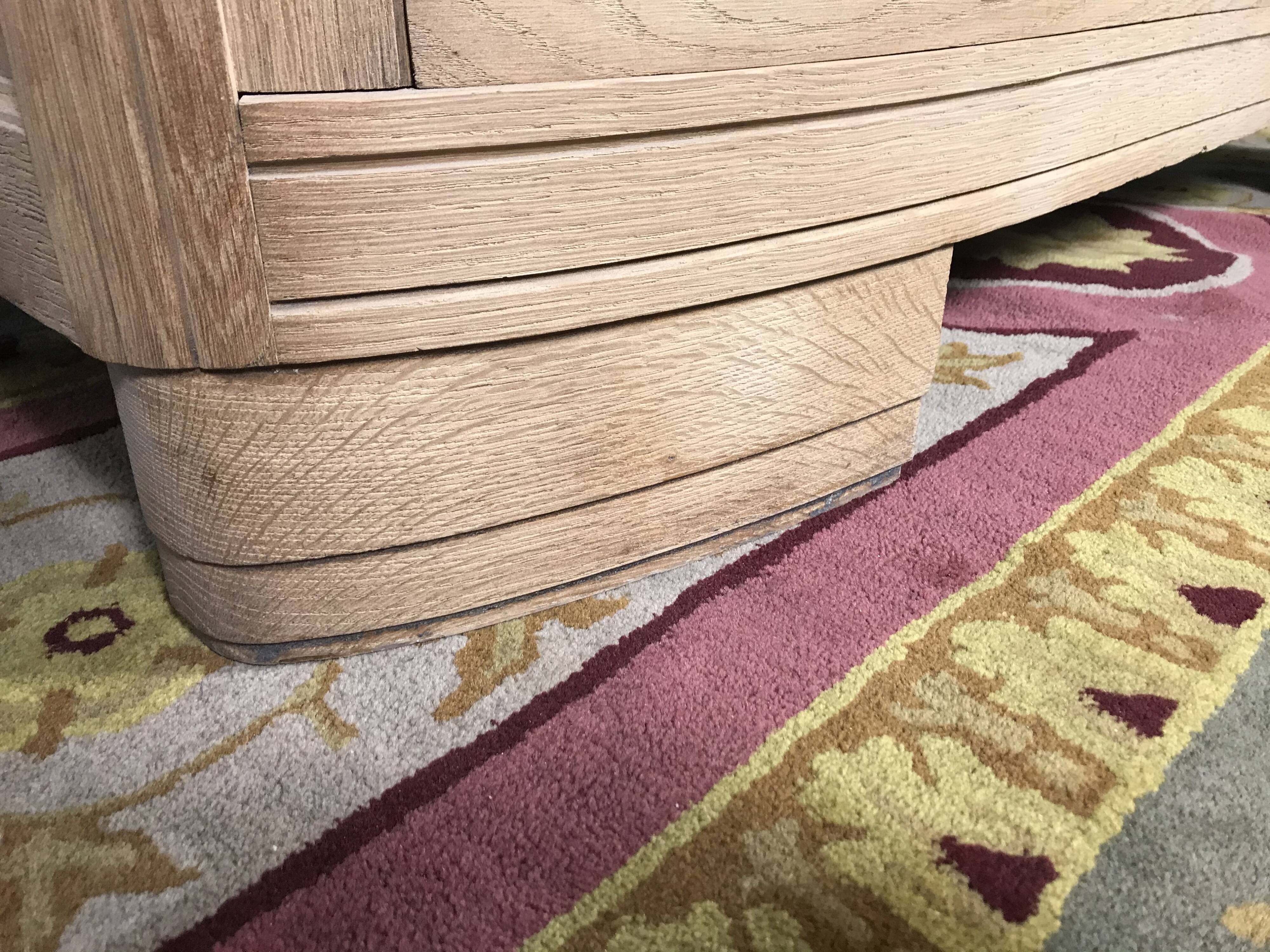 Art Deco oak buffet erased marble