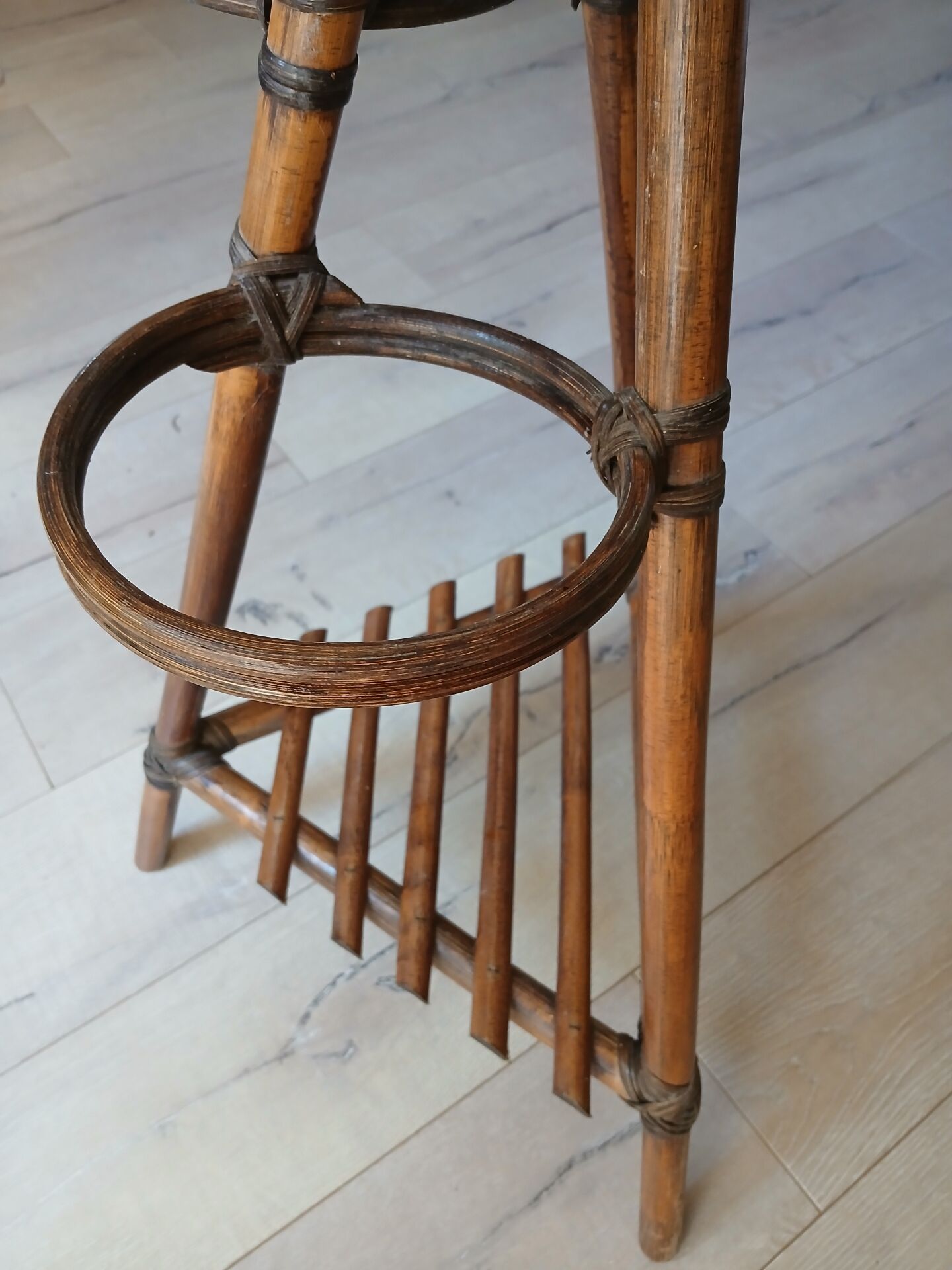 Large vintage bamboo plant stand
