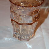 Verseuse et ses quatre verres rose orangé