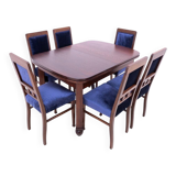 Table et chaises Art nouveau des années 1930. Après rénovation.