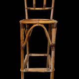 Set de 3 tabourets de bar en Rotin années 60