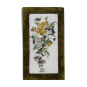 French vintage oil painting on alabaster