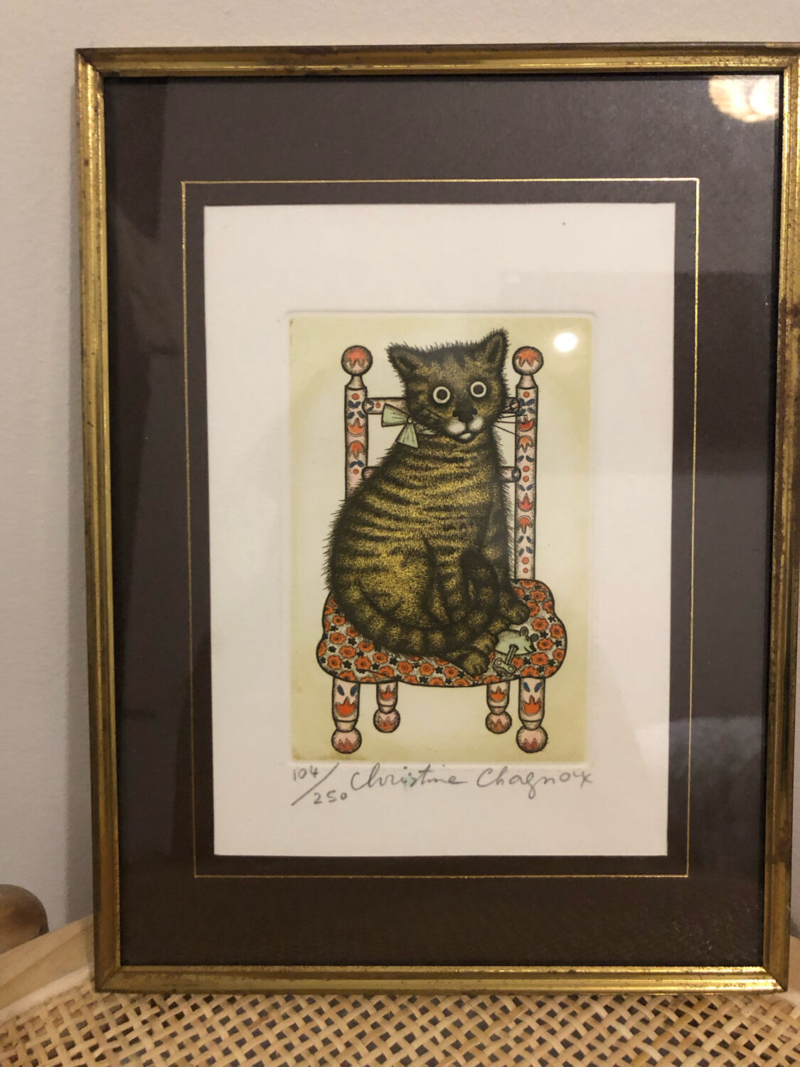 Lithograph of a cat