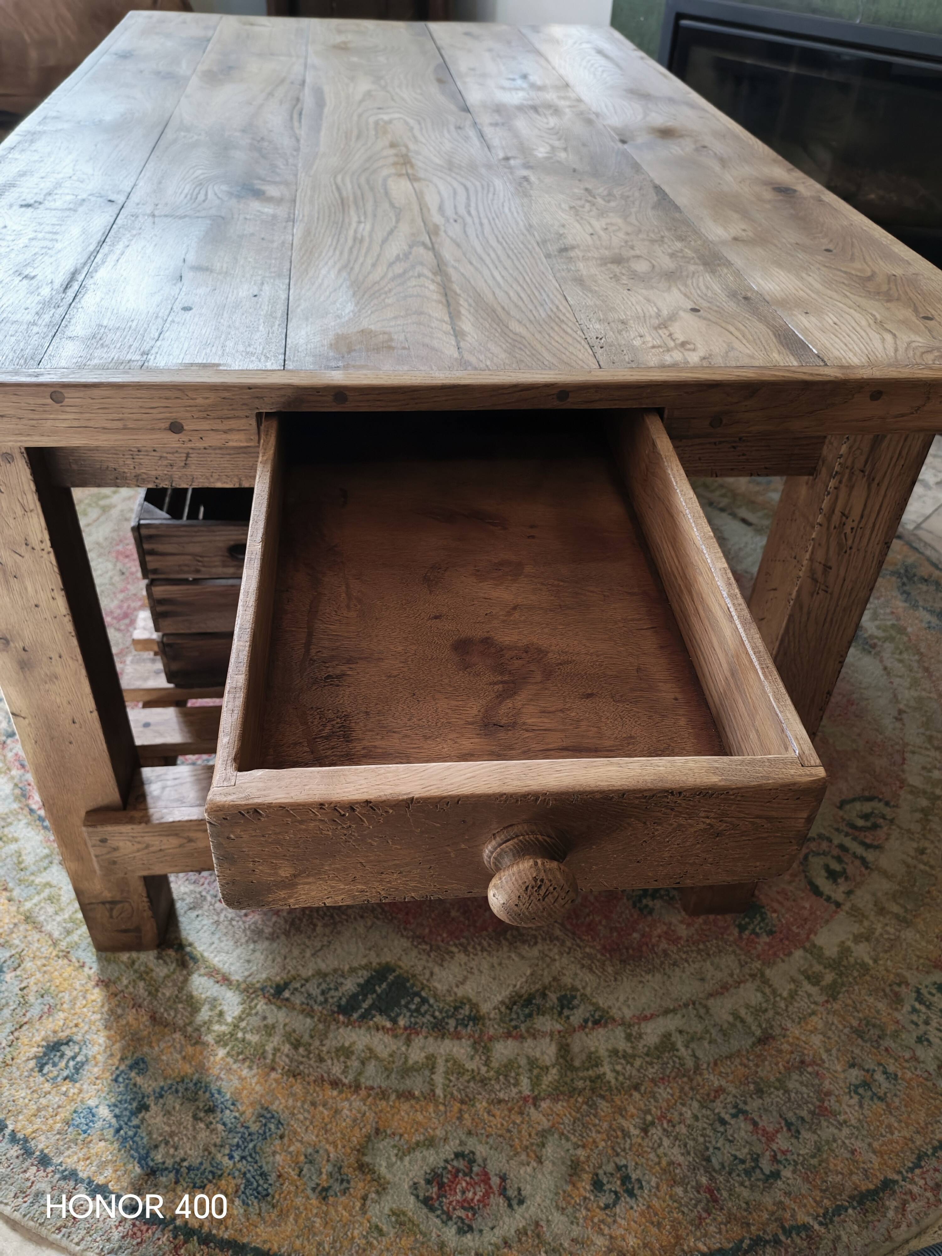 XXL solid oak kitchen island/worktop 180 x 105
