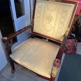 Armchair empire golden satin fabric