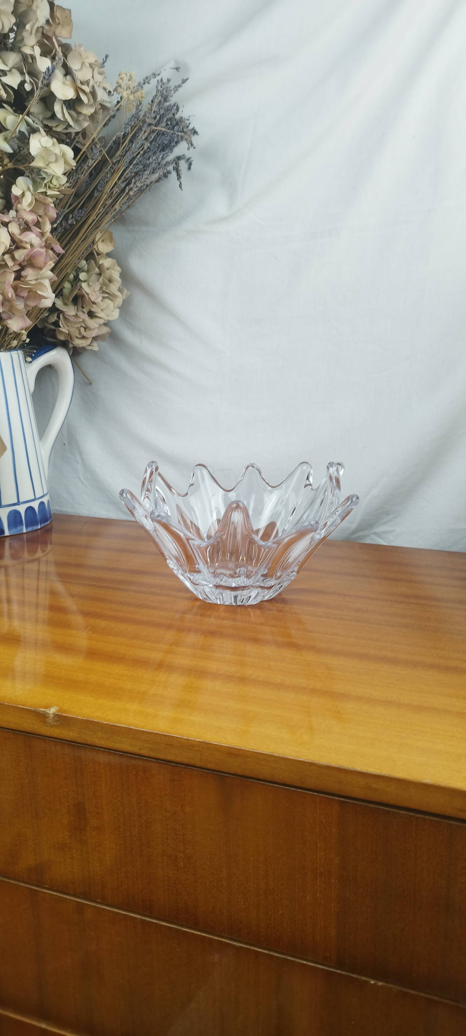 Daum France Crystal Starfish Fruit Bowl, Vintage 70s