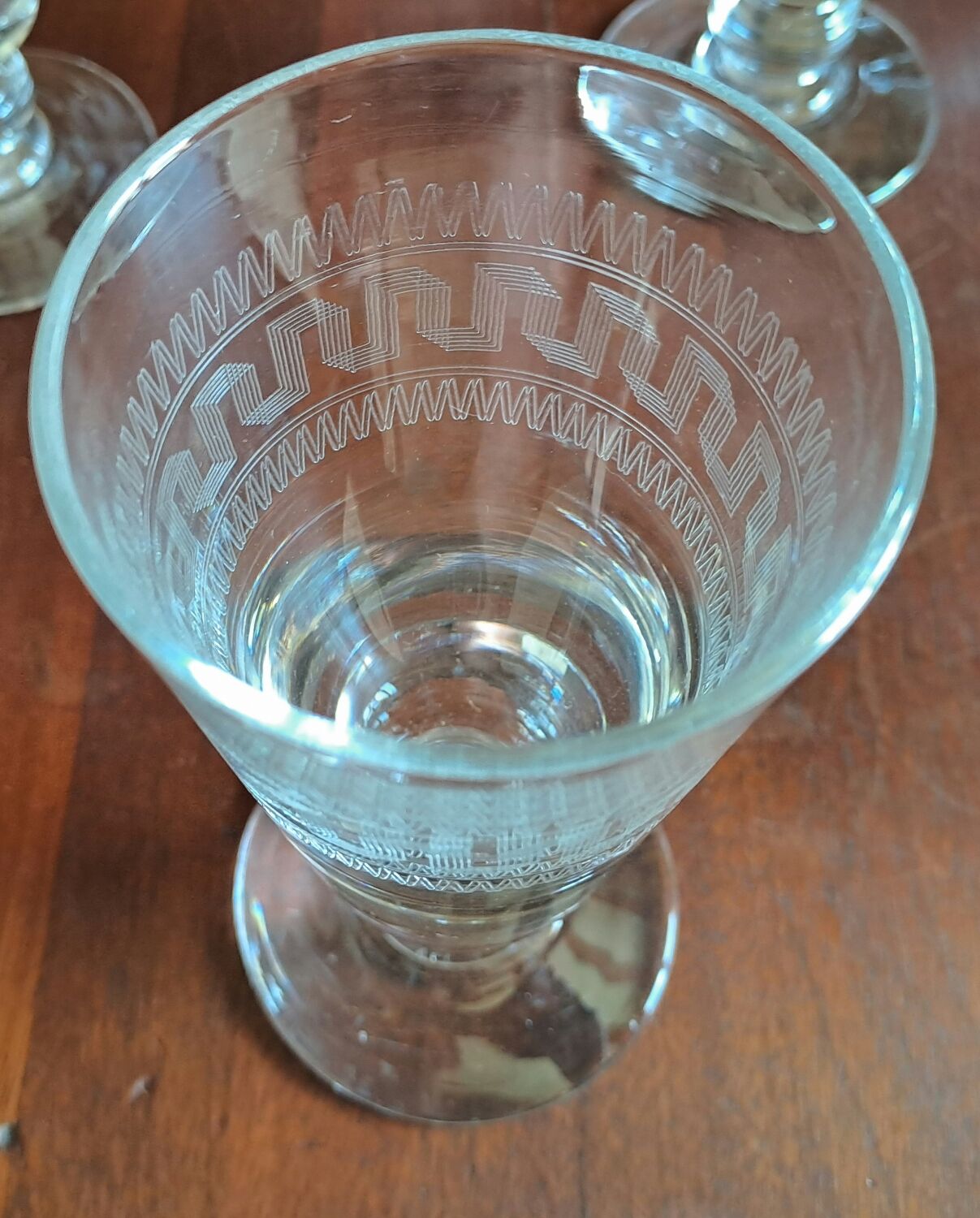 6 coffee glasses Greek engraving framed XIX th