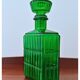Midcentury Italian Green Glass Caraf/Bottle with Stopper, 1960s.