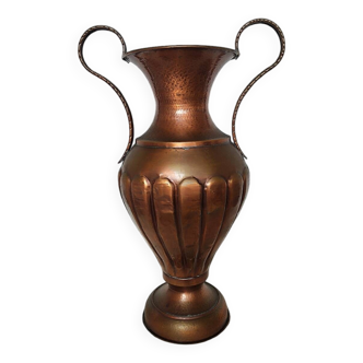 Large vintage copper amphora
