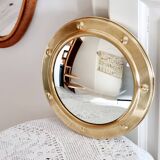 Brass witch's eye porthole mirror
