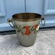 French Cloisonné Champagne Bucket with Fruit Garland & Brass Handles