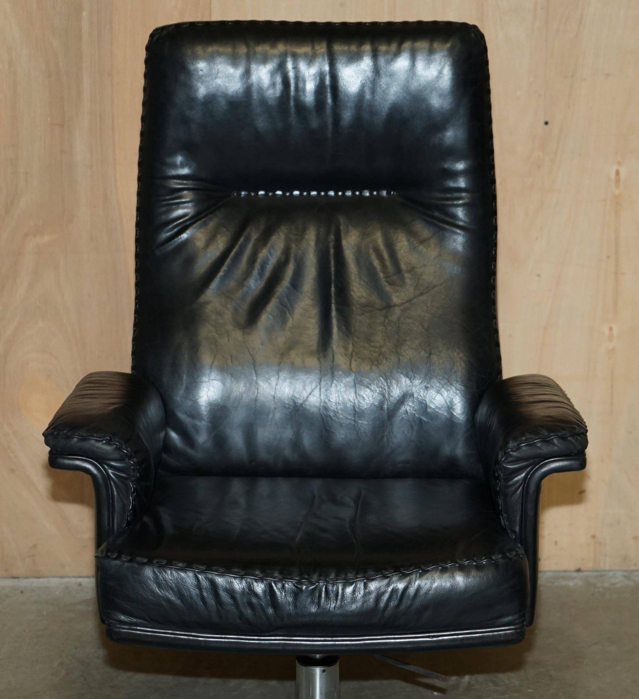 Vintage executive swivel office chair De Sede DS35 - mid-century leather