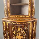 Inlaid corner display cabinet, 19th century