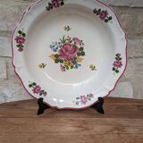 Round hollow dish with flower bouquet decoration Saint Amand Vieux Strasbourg