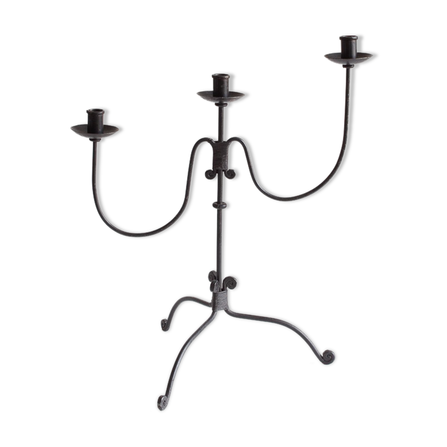 Wrought iron candlestick, craftsmanship, 60s/70s