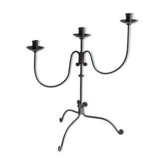 Wrought iron candlestick, craftsmanship, 60s/70s
