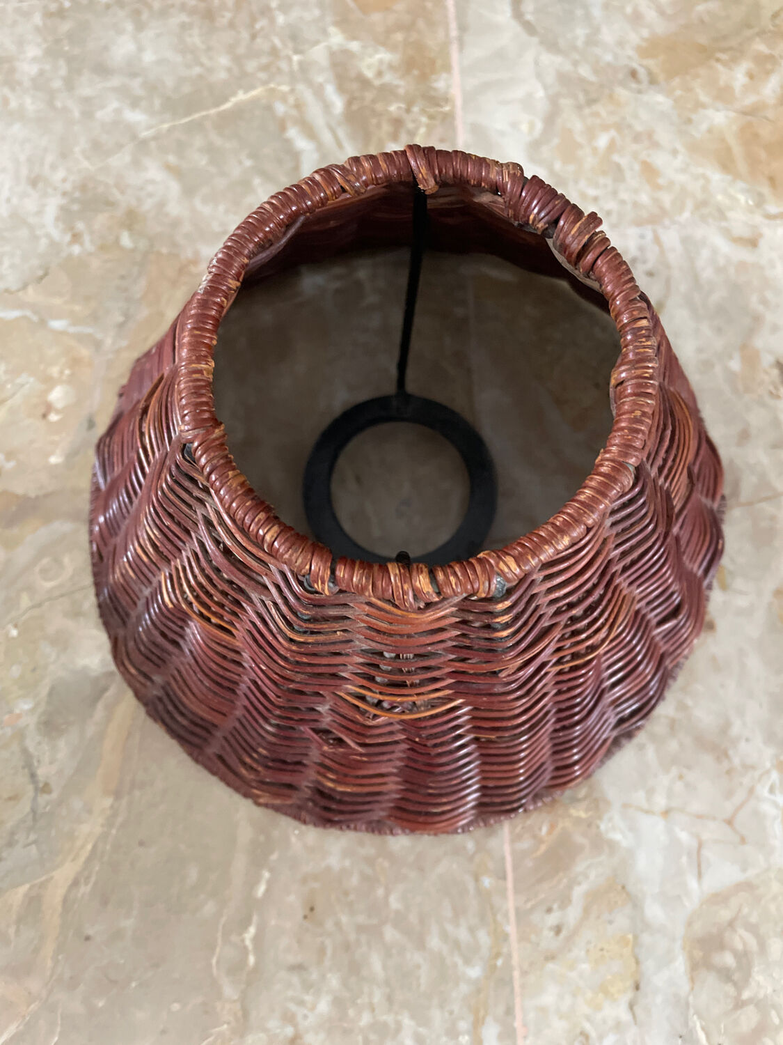 Duo of rattan lampshades