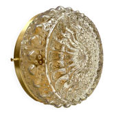 Applique ou plafonnier globe vintage en verre moulé 