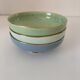 Three vintage pastel bowls