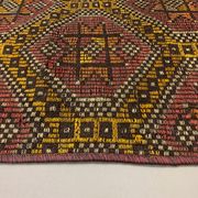 Old Turkish narrow Kilim Runner 315x51 cm, shabby chic, vintage kelim Red Black