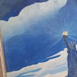 Tableau peinture à l'huile statue de la liberté 1943