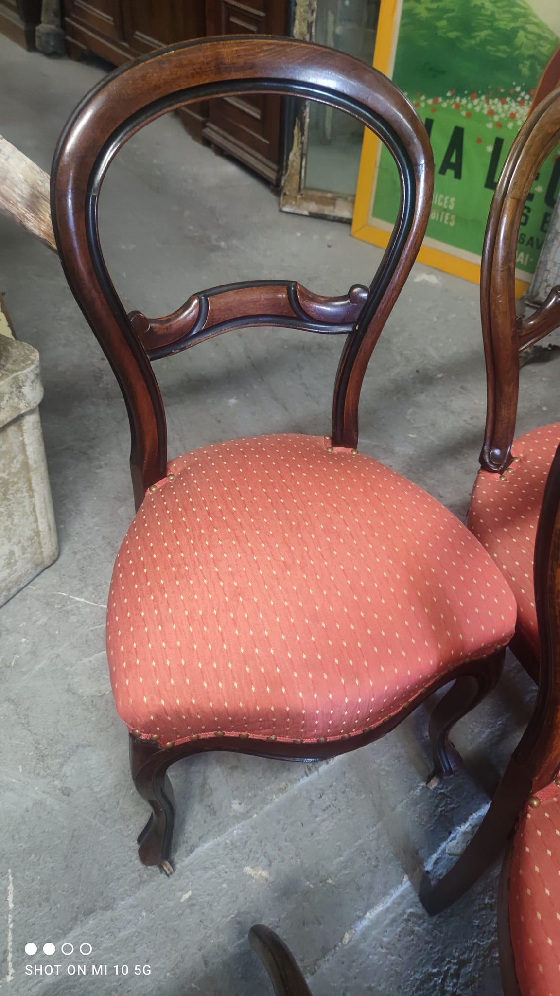 Set of 7 solid walnut chairs circa 1870
