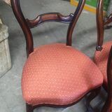 Series of 7 solid walnut chairs circa 1870