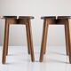 Pair of wooden stools by Pierre Gautier Delaye, France, 1960s