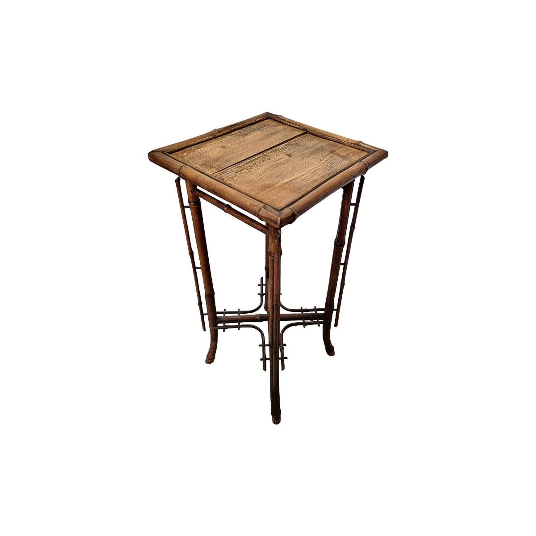 French Bamboo Art Nouveau Plant Table, late 1800s