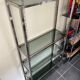 Display bookshelf modular wall shelf glass and chrome vintage 1970s