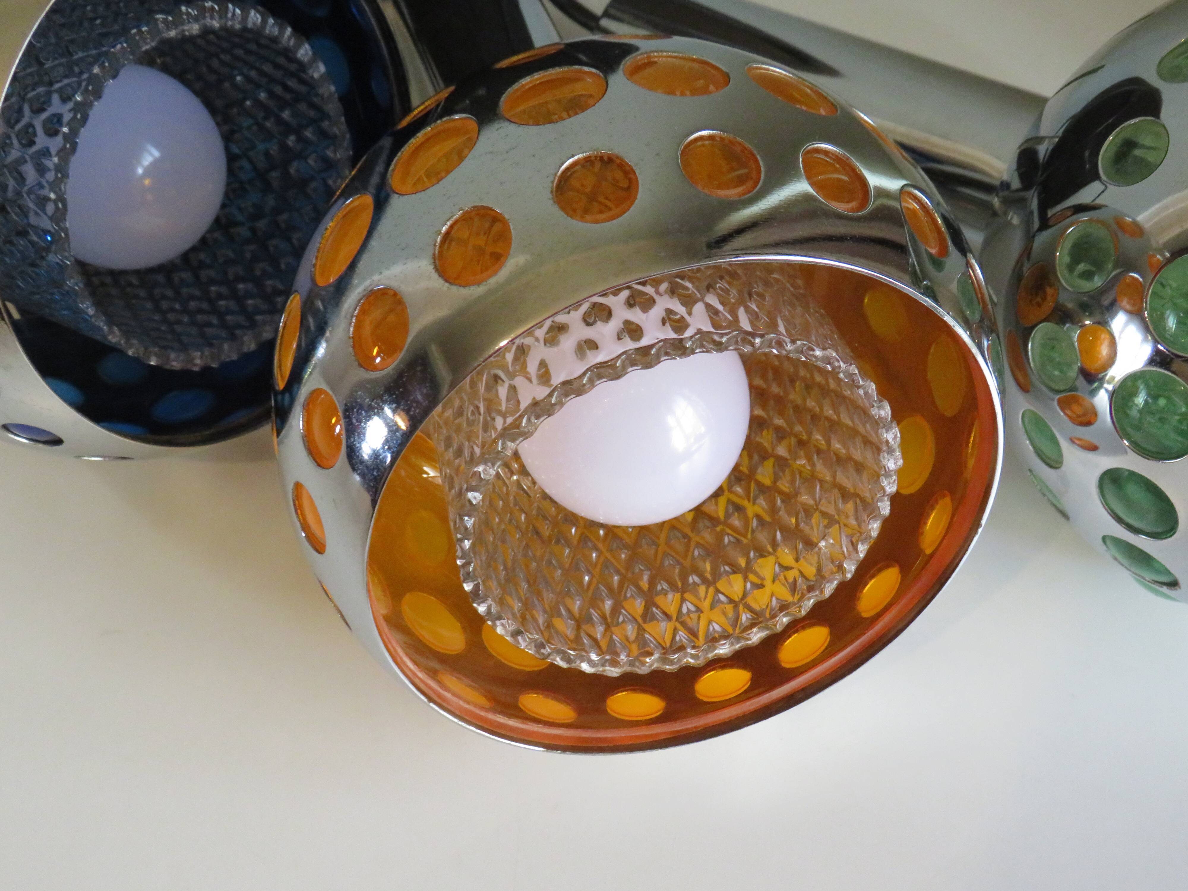 Mid Century Cascade suspension with 3 light points, Massive Belgium 1960