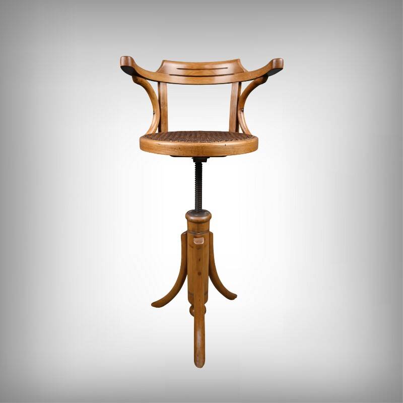 Swivel Chair for Children in Stained Beech, Thonet Style – Early 20th Century