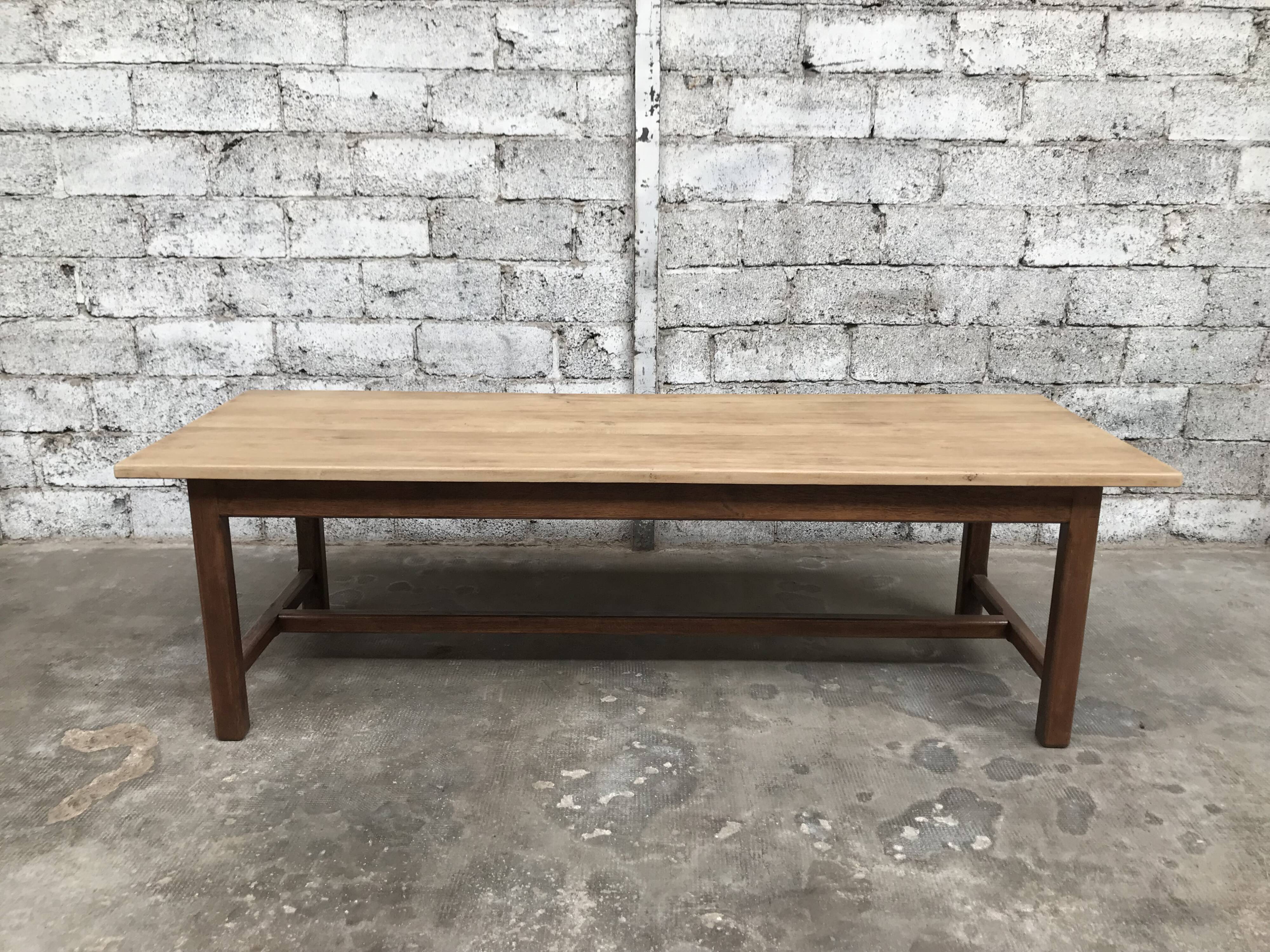 Old oak farm table industrial vintage early twentieth
