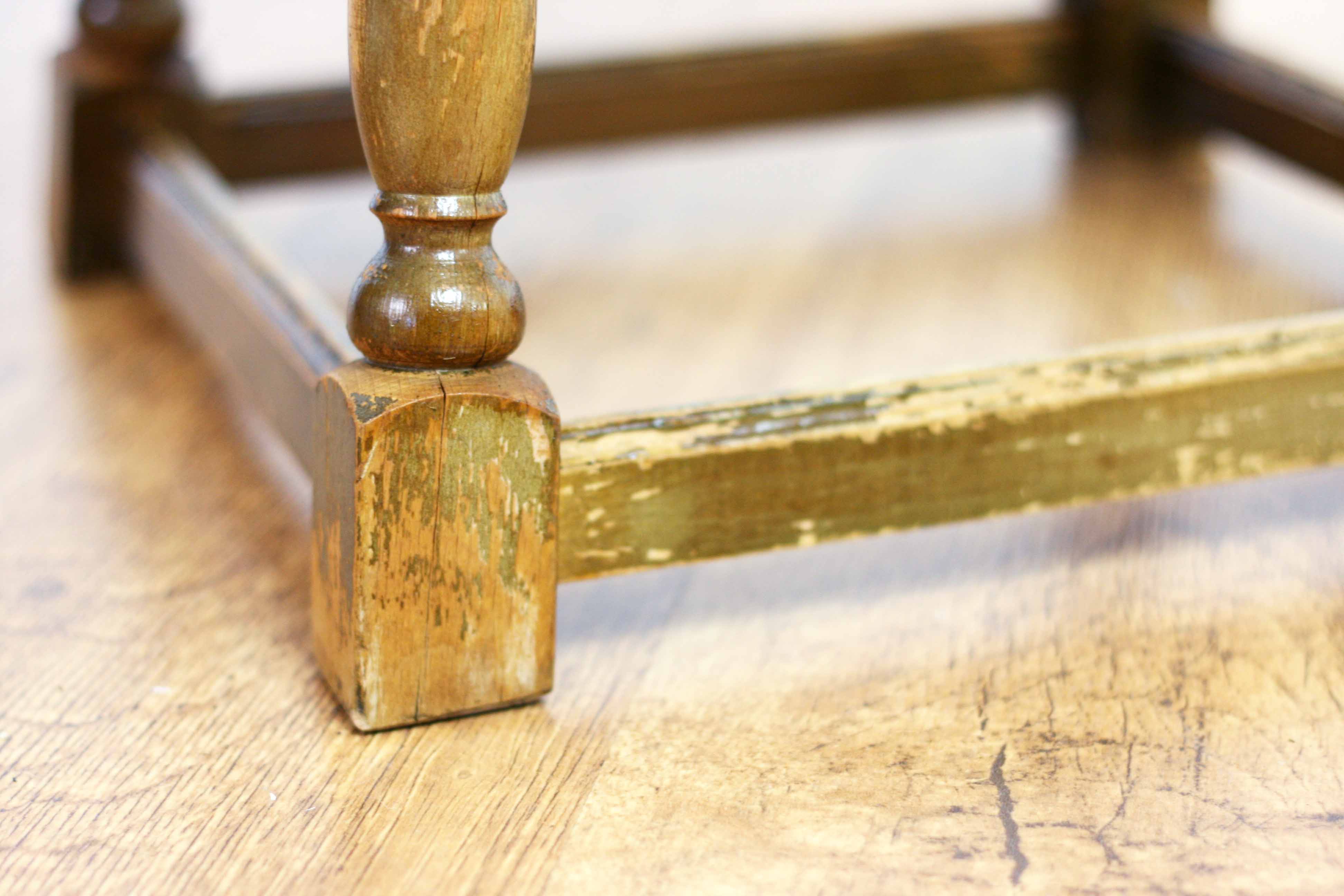 Authentic solid wood and green marble pedestal