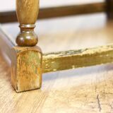 Authentic solid wood and green marble pedestal