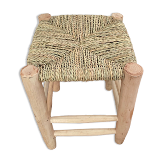 Bohemian Moroccan Berber stool in wood and rope
