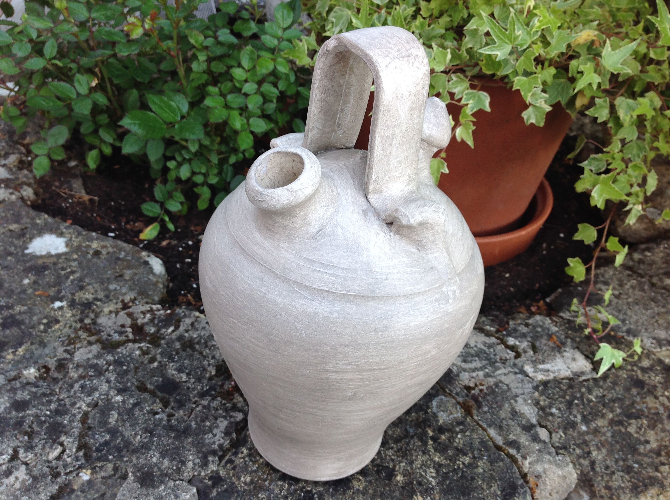 Old painted terracotta gargolet 60s-70s