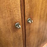 Vintage wardrobe with 2 doors and compass legs, made of oak plywood