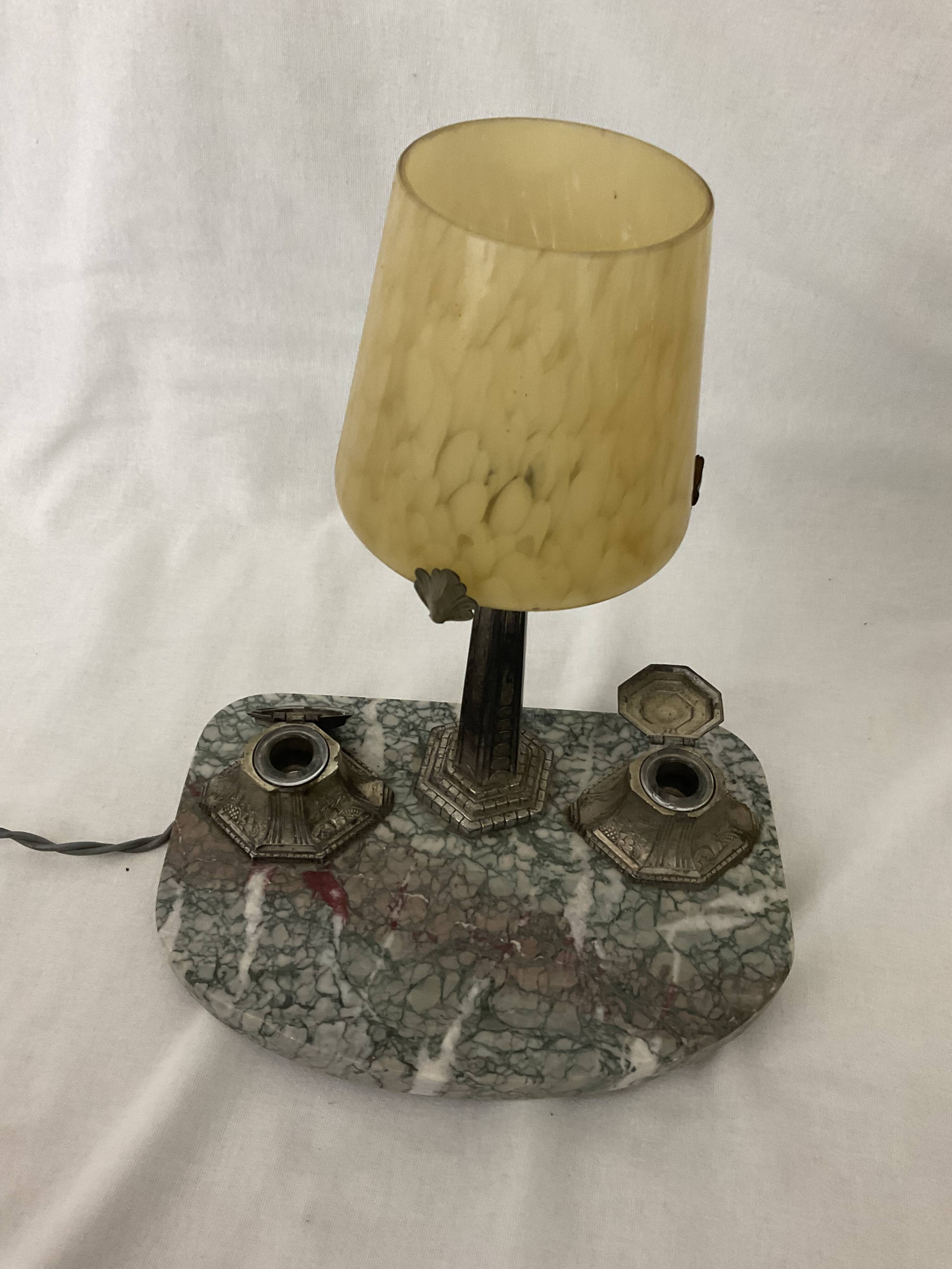 Desk lamp inkwell art nouveau art deco 1930s 30s