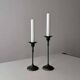 Set of two green bronze Italian candlesticks from the 1980s.