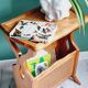 Table d'appoint porte revue bois et cannage
