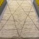 Handmade Moroccan Berber rug, cream and beige with diamonds 150x263cm
