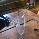 Amber glass soliflore vase on crystal base - Art glass from the years